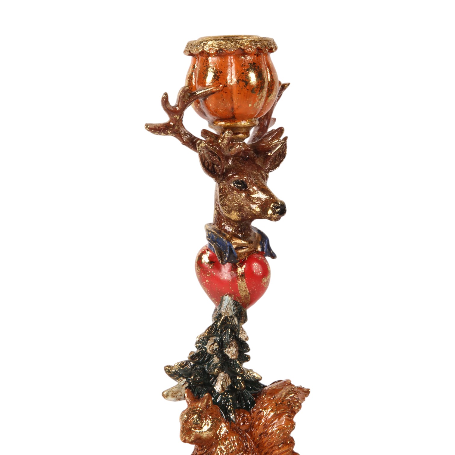 Kandelaar Kerst 9,5 cm - Goud - Resin
