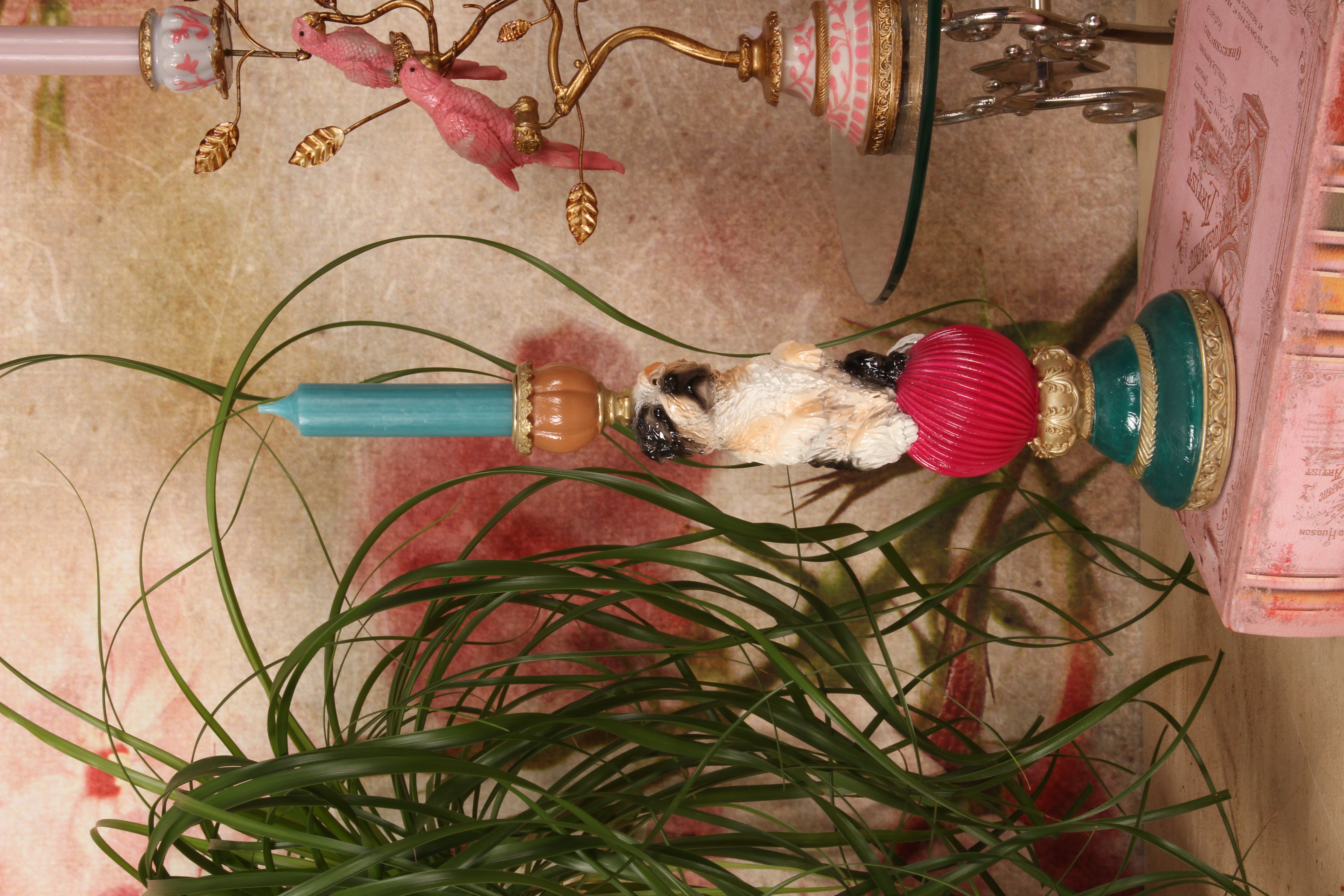 Kandelaar Hond 28,5 cm - Multi - Resin