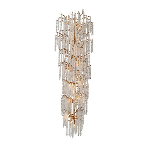 Chandelier Waterfall 180 cm - Gold - Iron & Glass