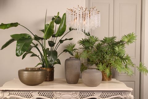 Vaas Savanna L 49 cm - Bruin - Glas