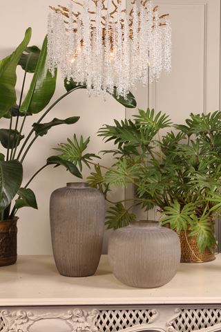 Vaas Savanna L 49 cm - Bruin - Glas