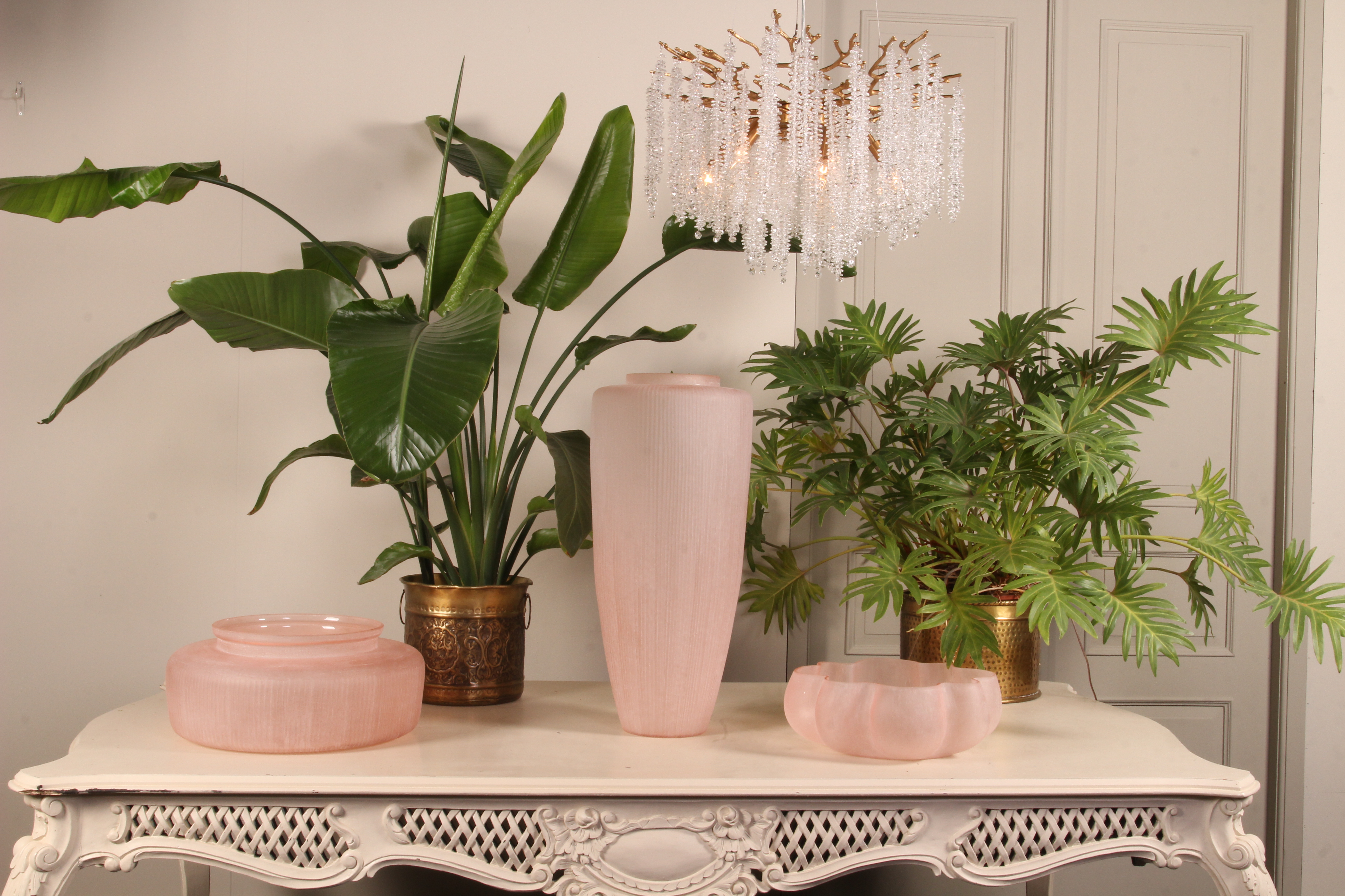 Schaal Lotus 40 cm - Roze - Glas