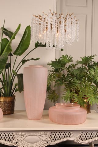 Vaas Ruby L 49 cm - Roze - Glas