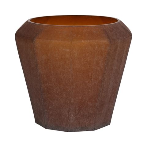 Diamond Vase M 23 cm - Amber - Glass