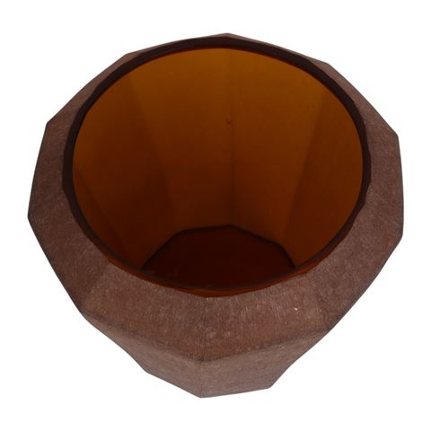 Diamond Vase M 23 cm - Amber - Glass