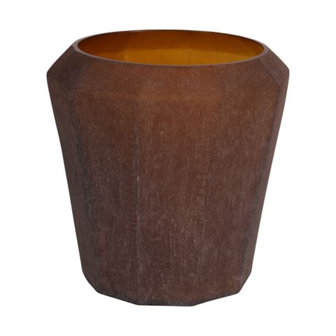 Diamond Vase L 29 cm - Amber - Glass