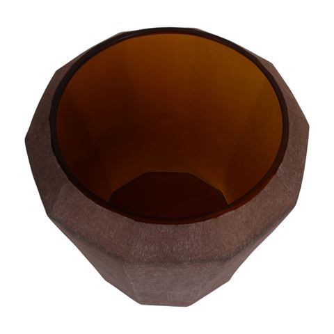 Diamond Vase L 29 cm - Amber - Glass