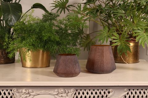 Diamond Vase L 29 cm - Amber - Glass