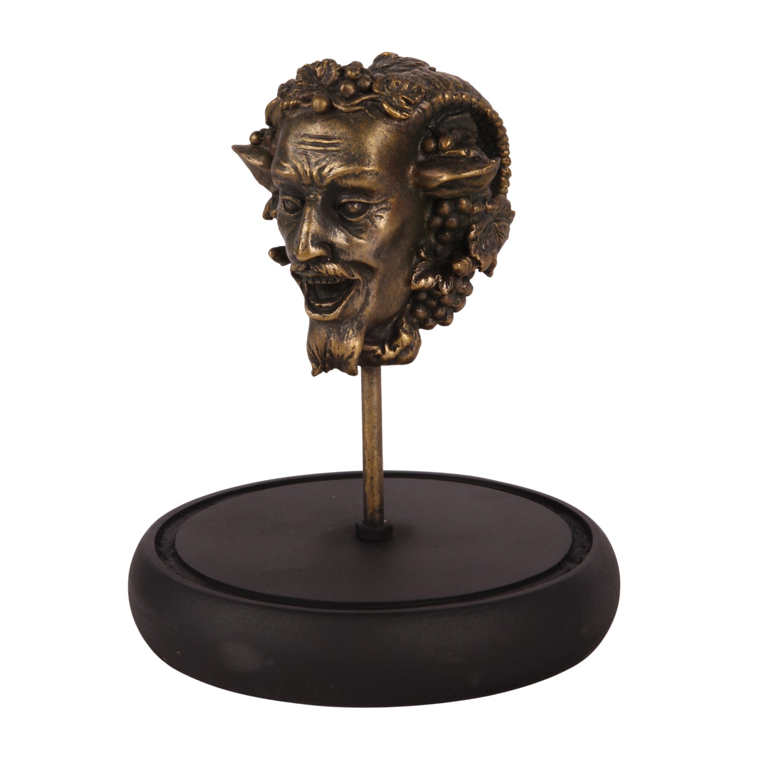 Bacchus-Figur mit Glasglocke 23 cm – Gold – Kunstharz