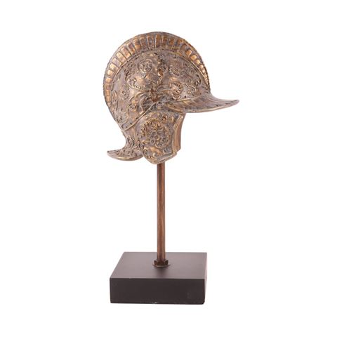 Helm auf Ständer 29,5 cm – Gold – Kunstharz