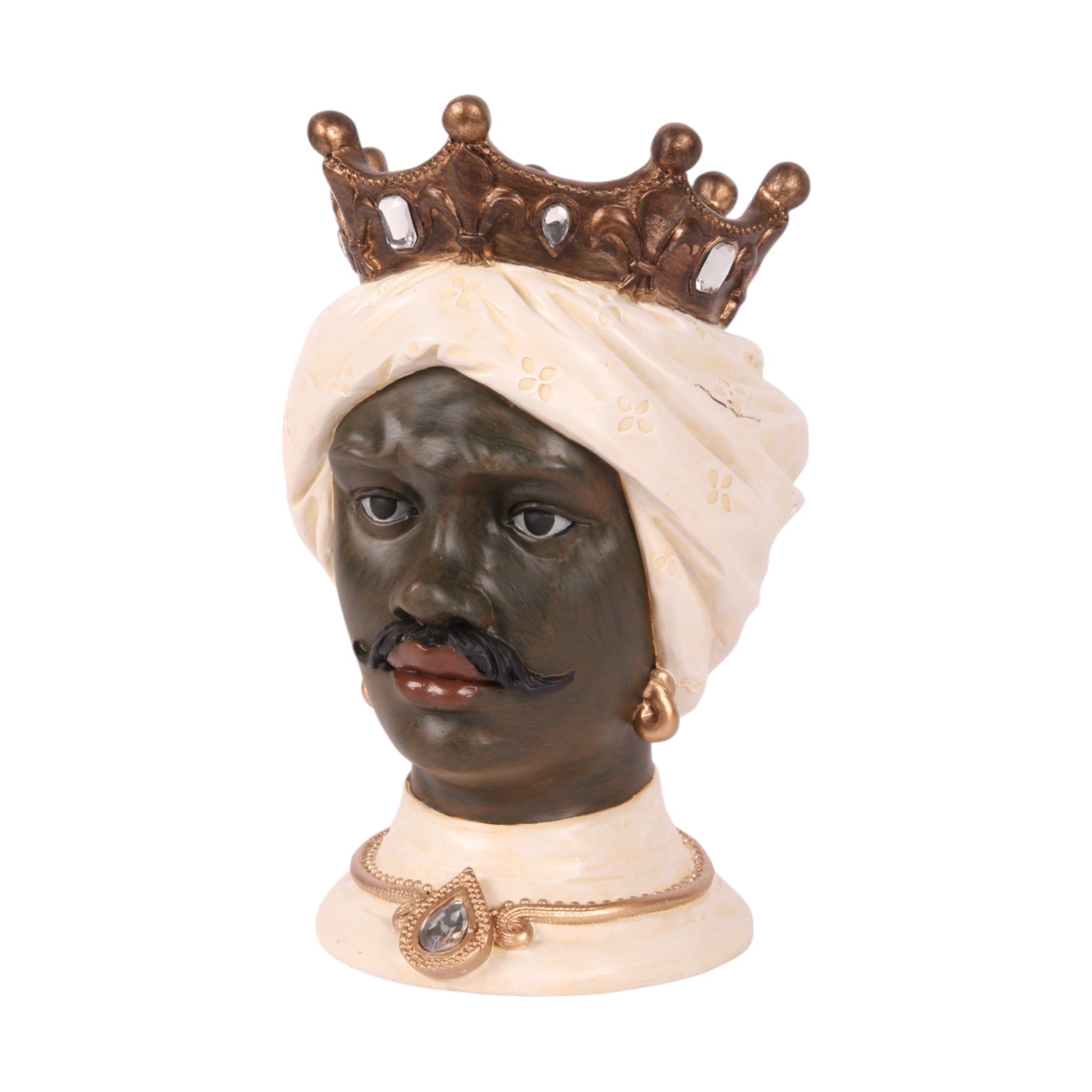 Moorse figuur 24 cm - ivoor - hars