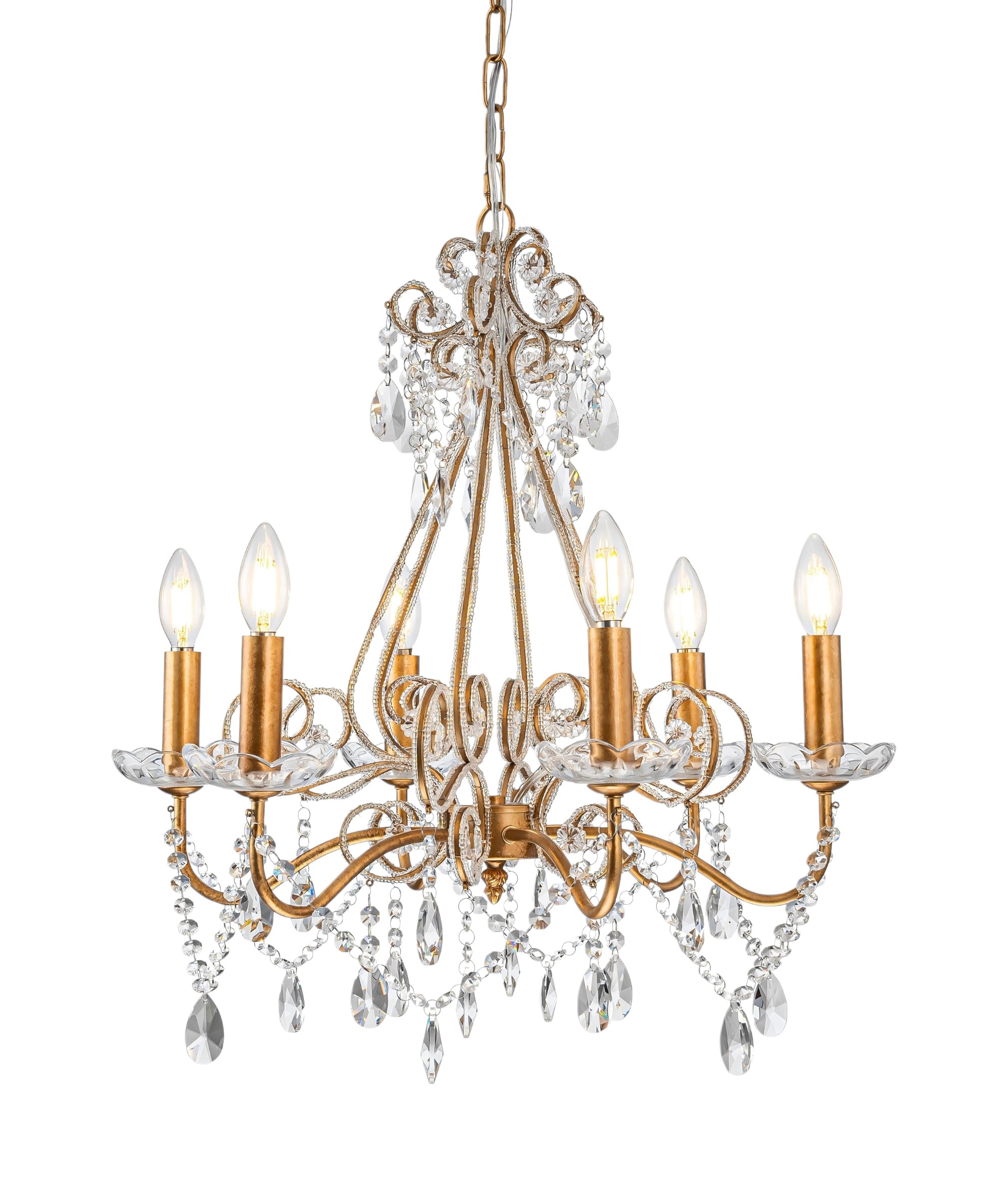 Kroonluchter Les Chateau 60 cm - Goud - Glas