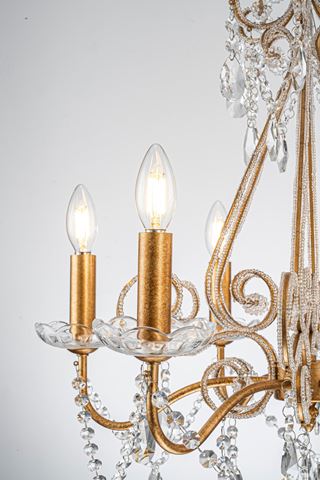 Kroonluchter Les Chateau 60 cm - Goud - Glas