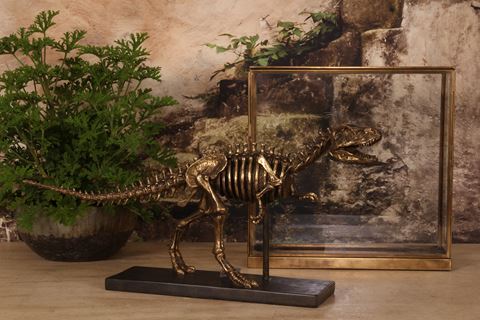 T-Rex Bone on Stand 27 cm - Gold - Resin