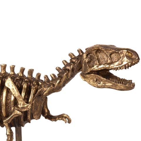 T-Rex Bone on Stand 27 cm - Gold - Resin