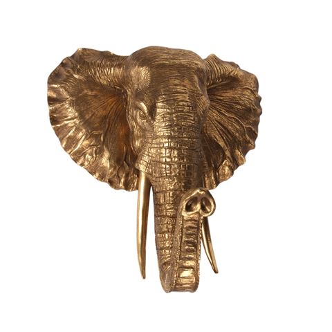 Décoration éléphant 23 cm - Doré - Résine