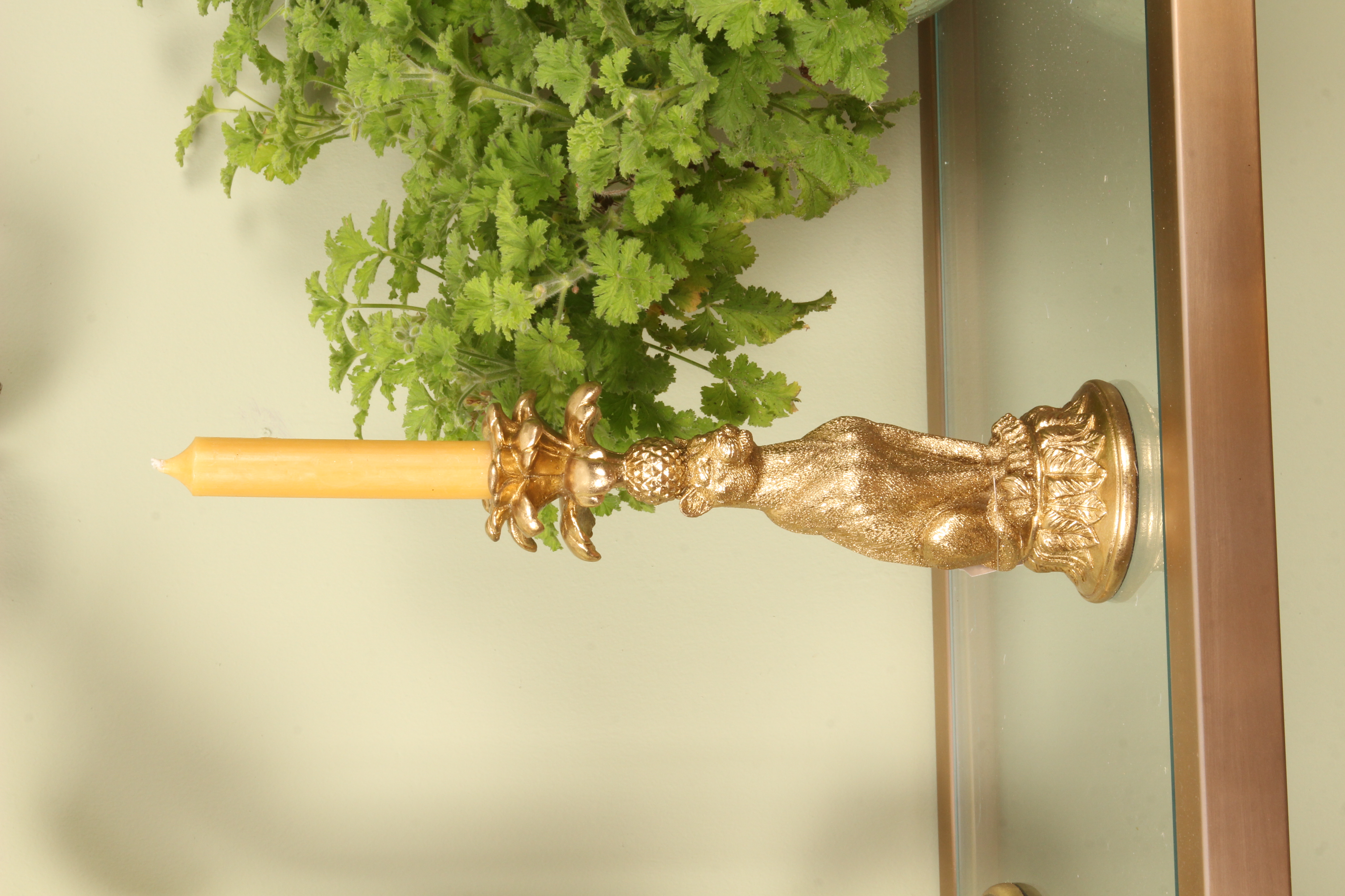 Leopard Candle Holder 23,5 cm - Gold - Resin