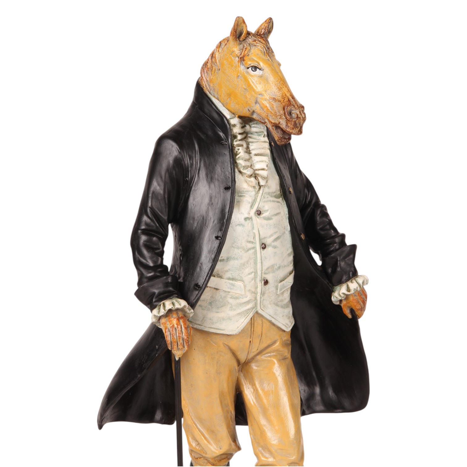 Standing Horse Figurine - Dressed Design - 32 cm - Resin