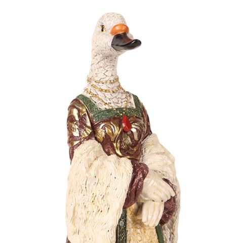 Vogel Dame op Voet - 31 cm - Multi - Resin