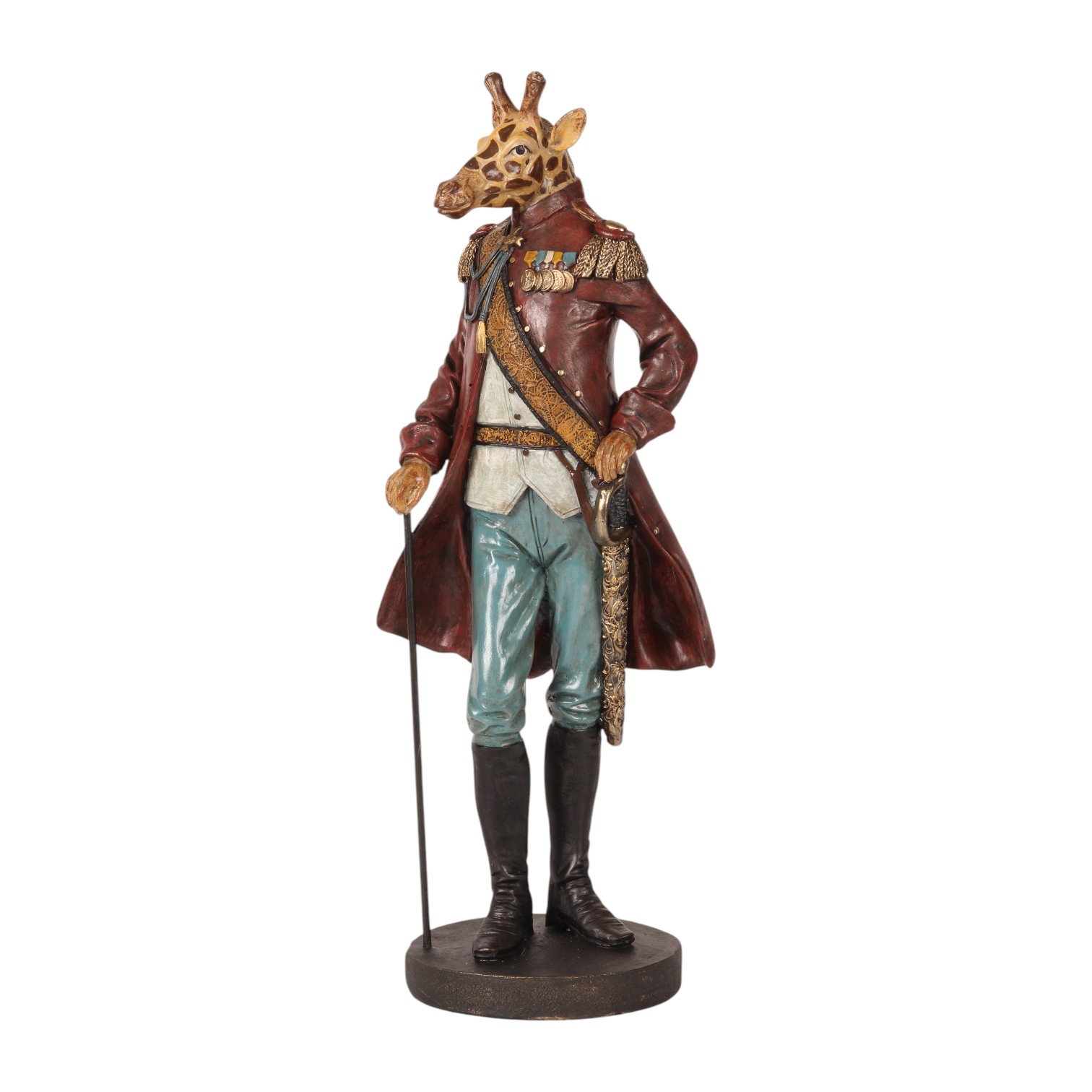 Standing Giraffe Figurine - Dressed Design - 44,5 cm - Resin