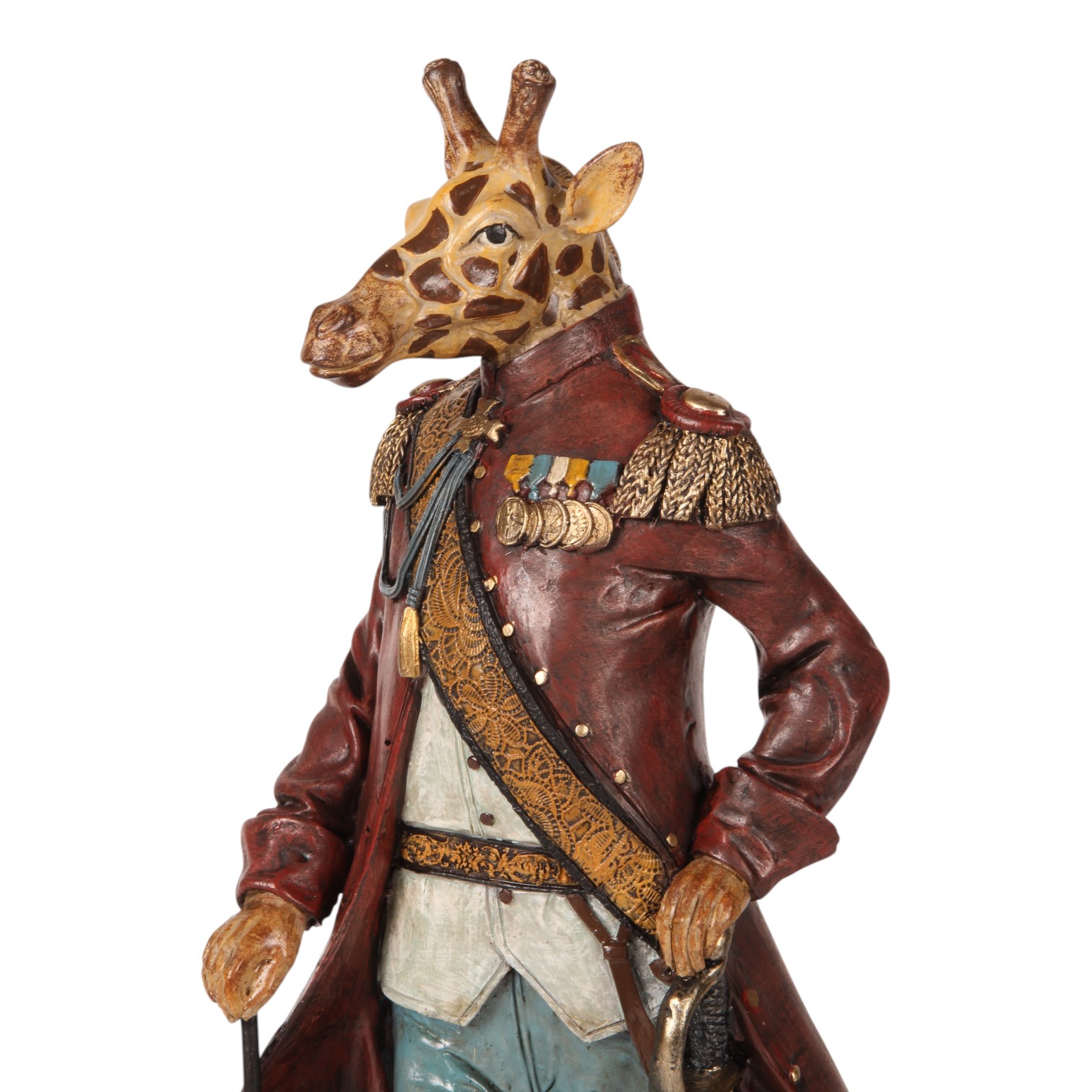 Standing Giraffe Figurine - Dressed Design - 44,5 cm - Resin