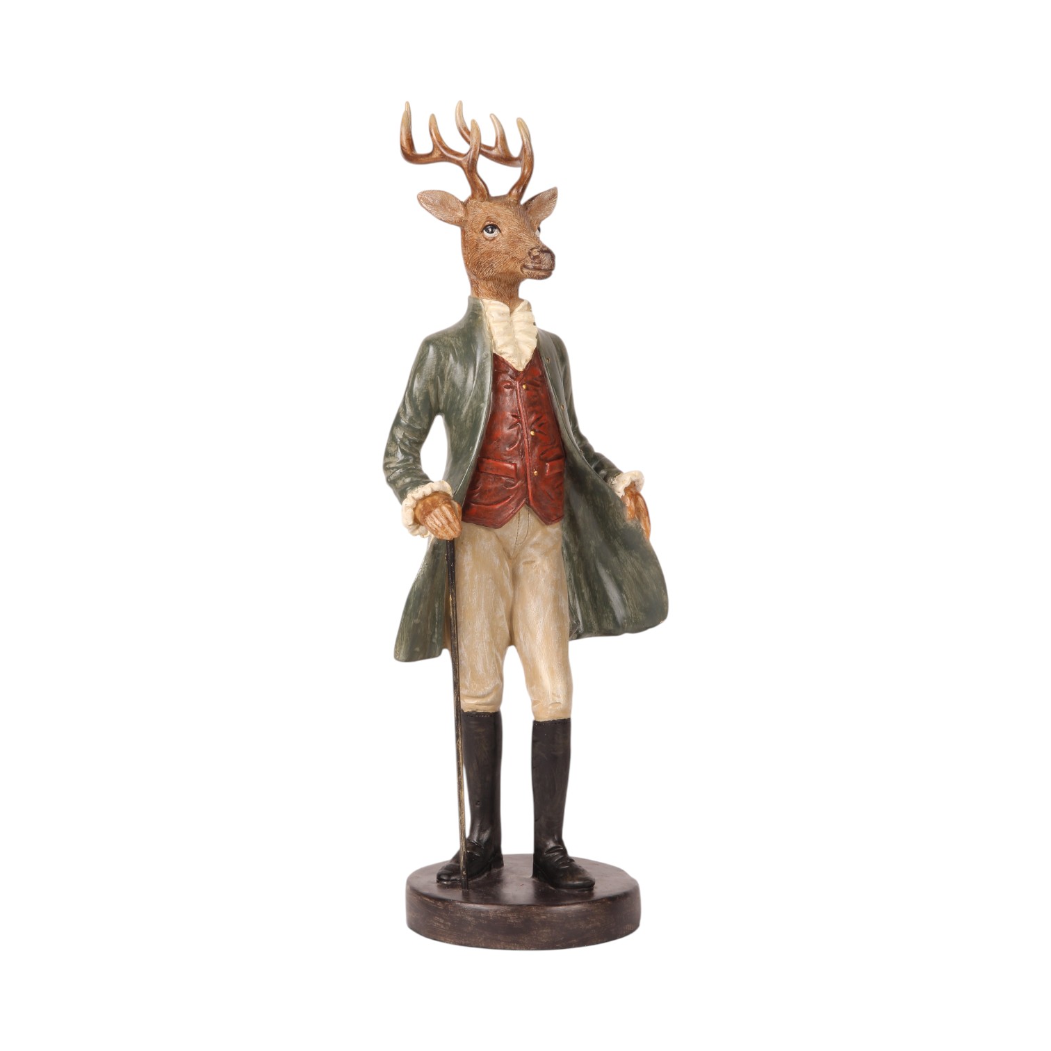 Standing Deer Figurine - Dressed Design - 35 cm - Resin