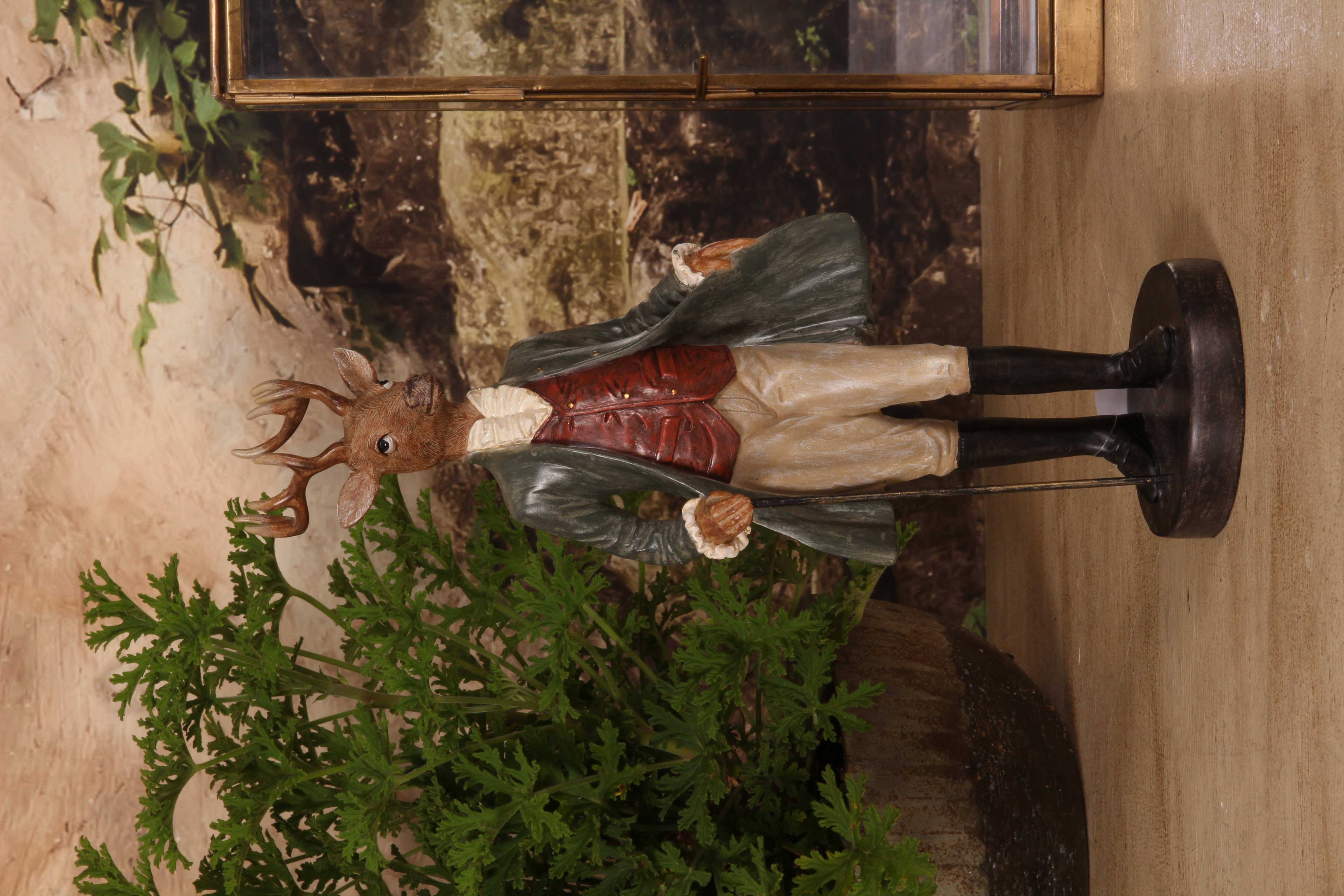 Standing Deer Figurine - Dressed Design - 35 cm - Resin