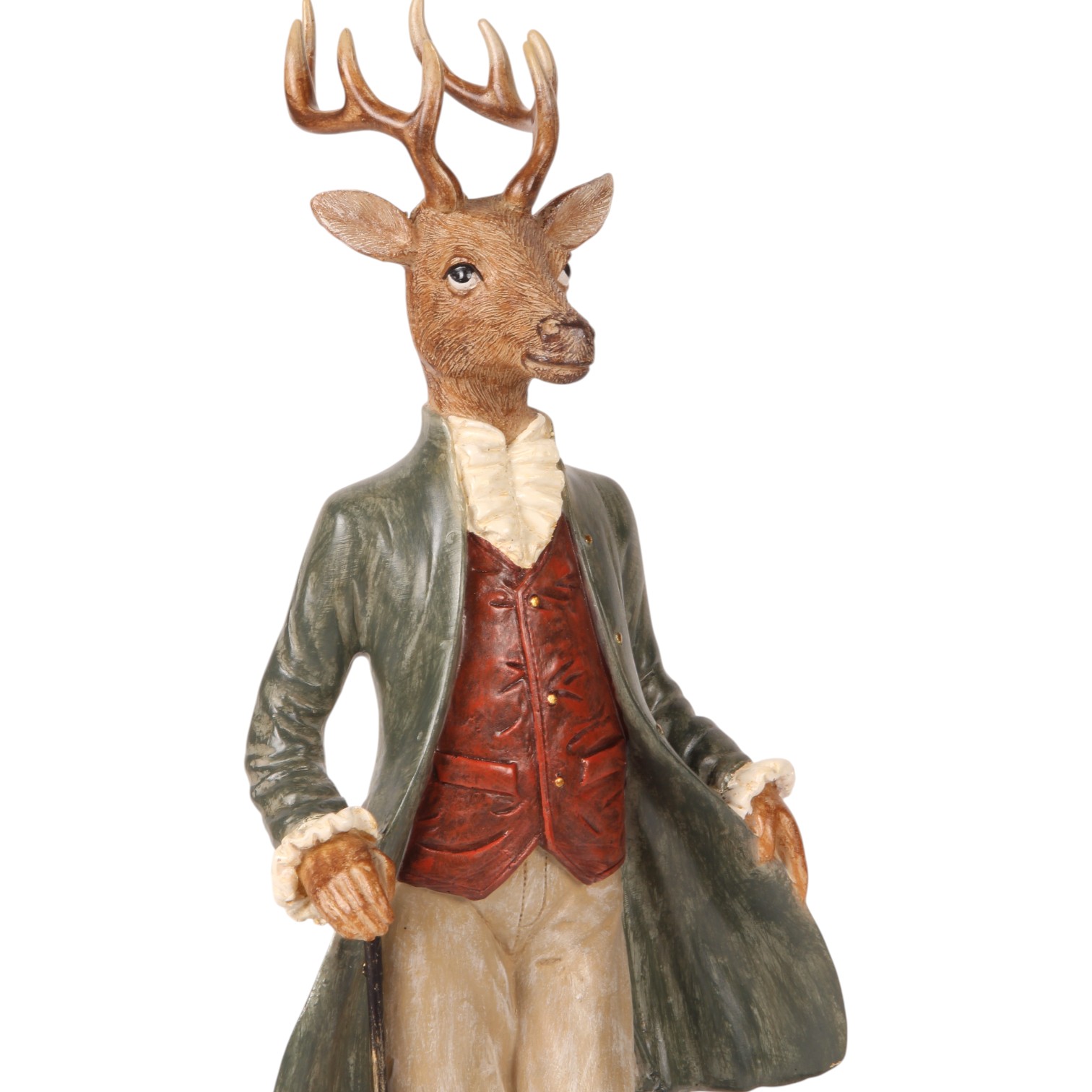Standing Deer Figurine - Dressed Design - 35 cm - Resin