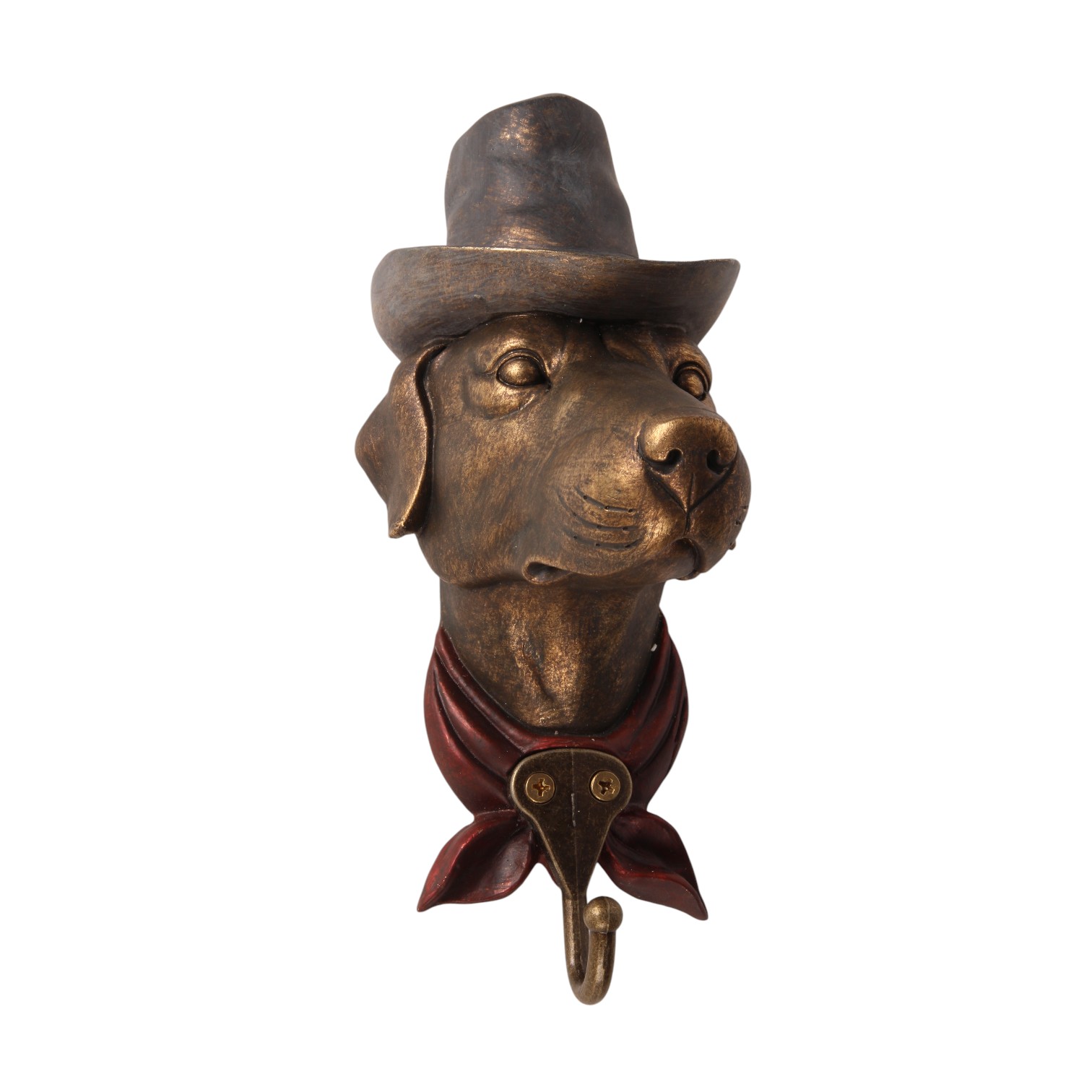 Wandhaak Hond 22,5 cm - Goud - Resin