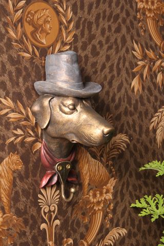 Wandhaak Hond 22,5 cm - Goud - Resin