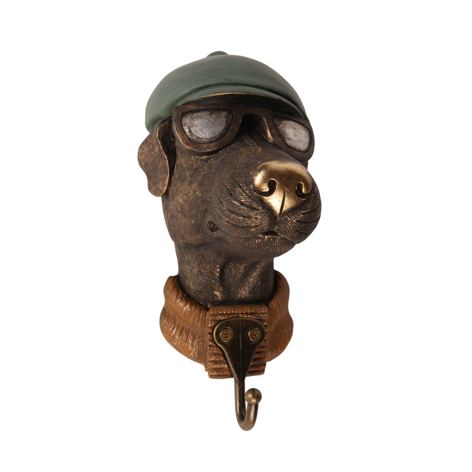 Wandhaak Hond 22,5 cm - Goud - Resin