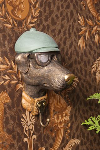 Wandhaak Hond 22,5 cm - Goud - Resin