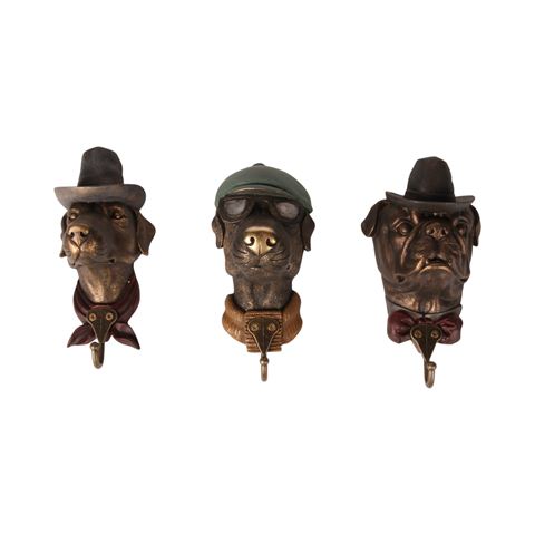 Wandhaak Hond 22,5 cm - Goud - Resin