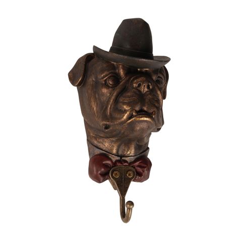 Wandhaak Buldog 22 cm - Goud - Resin