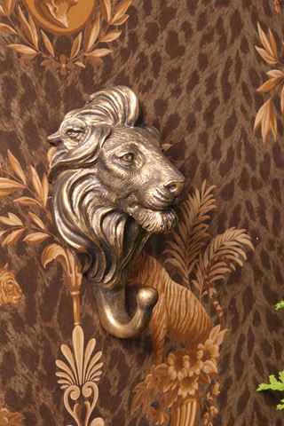 Wandhaak Leeuw 17 cm - Goud - Resin