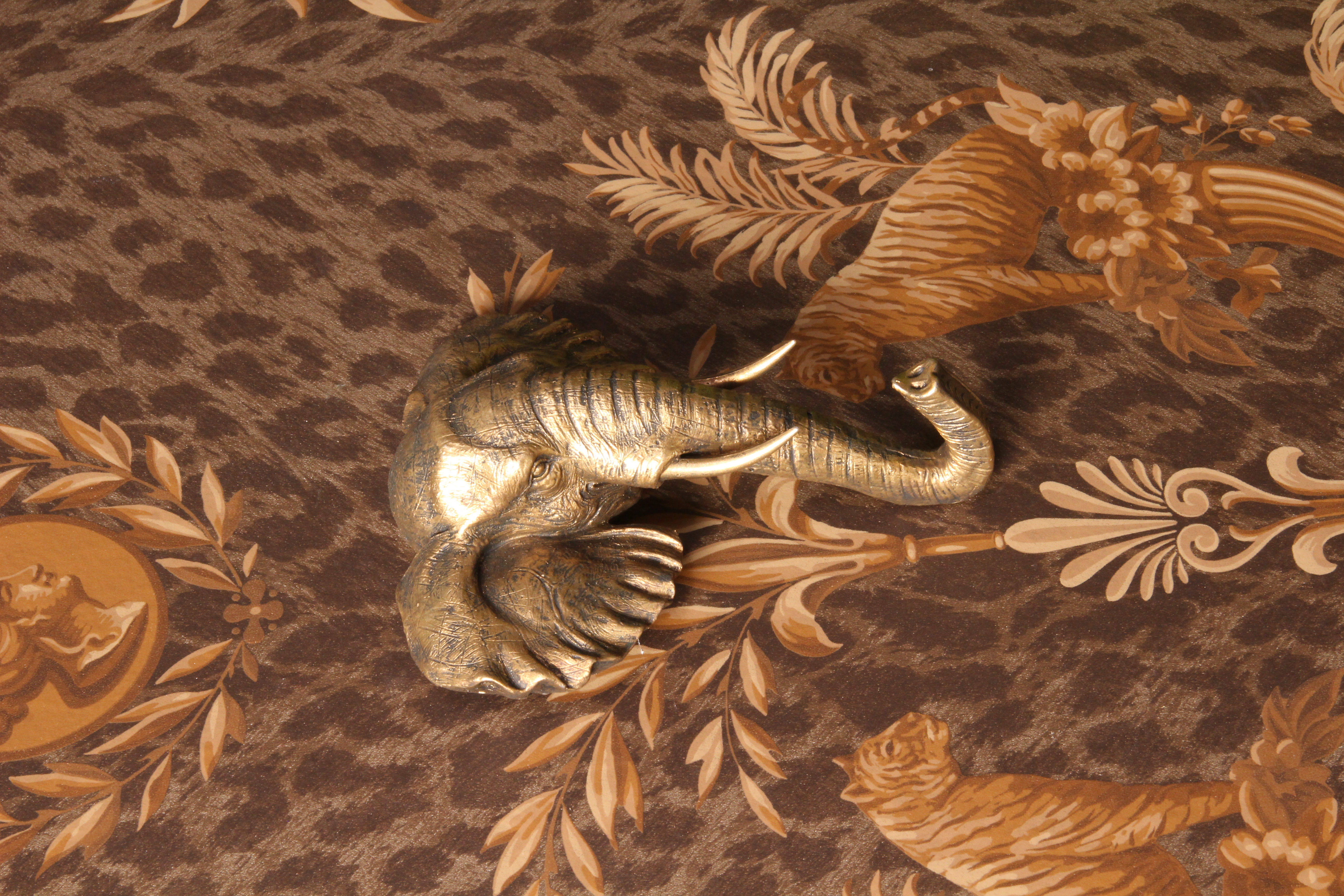 Wandhaak Olifant 14,5 cm - Goud - Resin