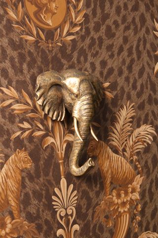 Wandhaak Olifant 14,5 cm - Goud - Resin