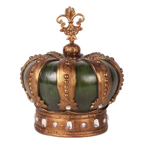 Couronne Royale 23,5 cm - Vert/Doré - Résine