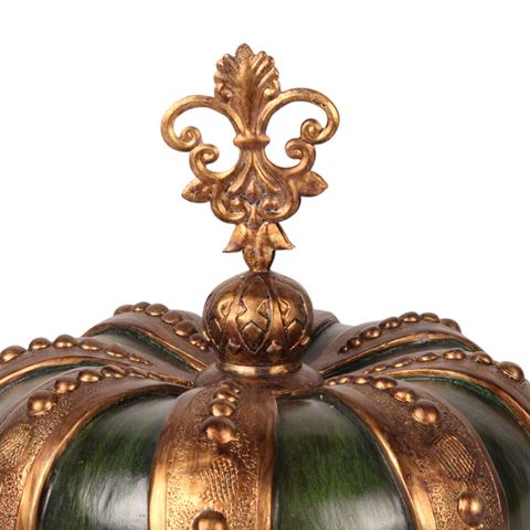 Couronne Royale 23,5 cm - Vert/Doré - Résine