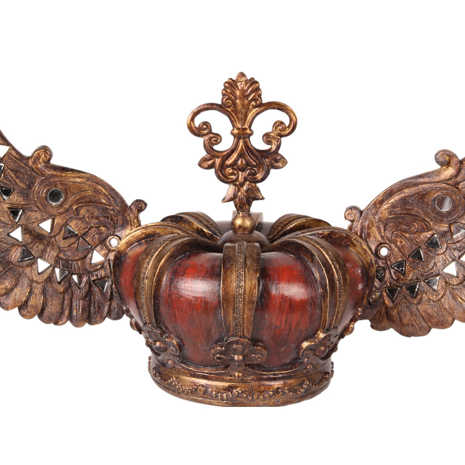 Royal Crown on Stand 36,5 cm - Red/Gold - Resin