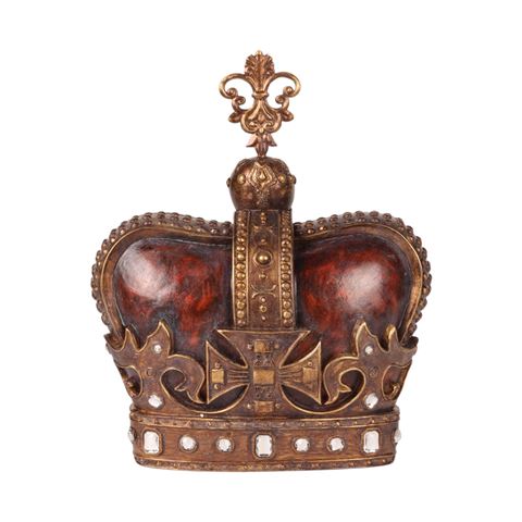 Royal Crown Ornament 23,5 cm - Red/Gold - Resin