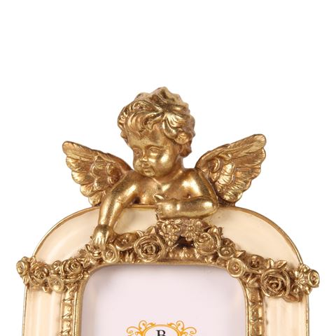 Fotolijst Engel 6 x 9 cm - Crème/Goud - Resin - Staand
