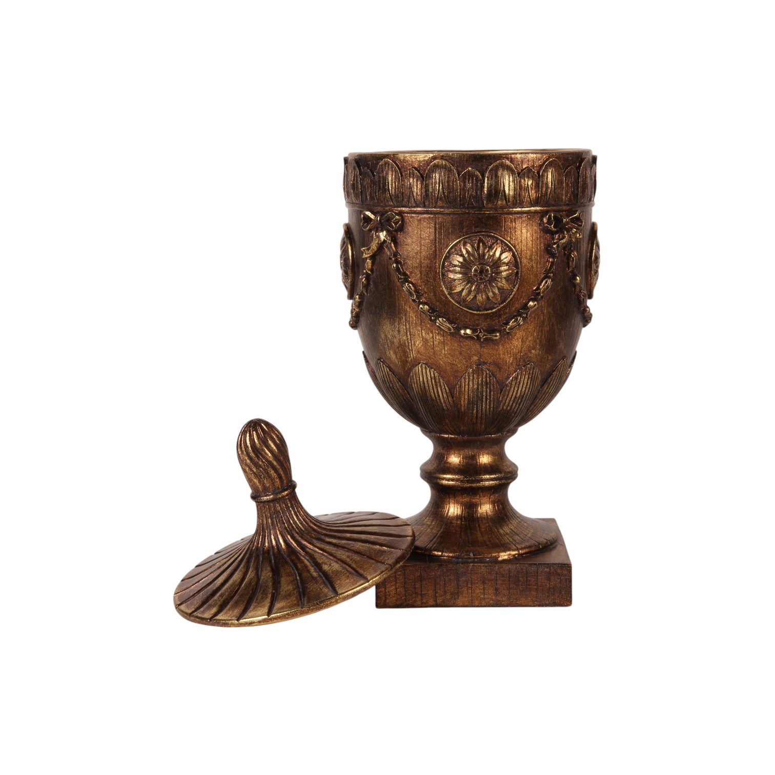 Klassiek Decoratief Object met Deksel 44 cm - Goud - Resin