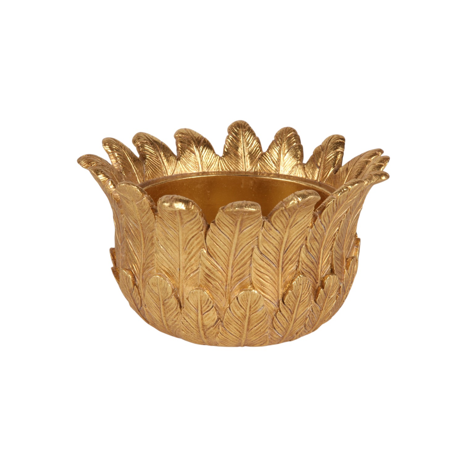 Bloempot Veren 8,8 cm - Goud - Resin