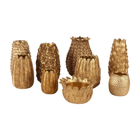 Vaas Orchidee 19,5 cm - Goud - Resin