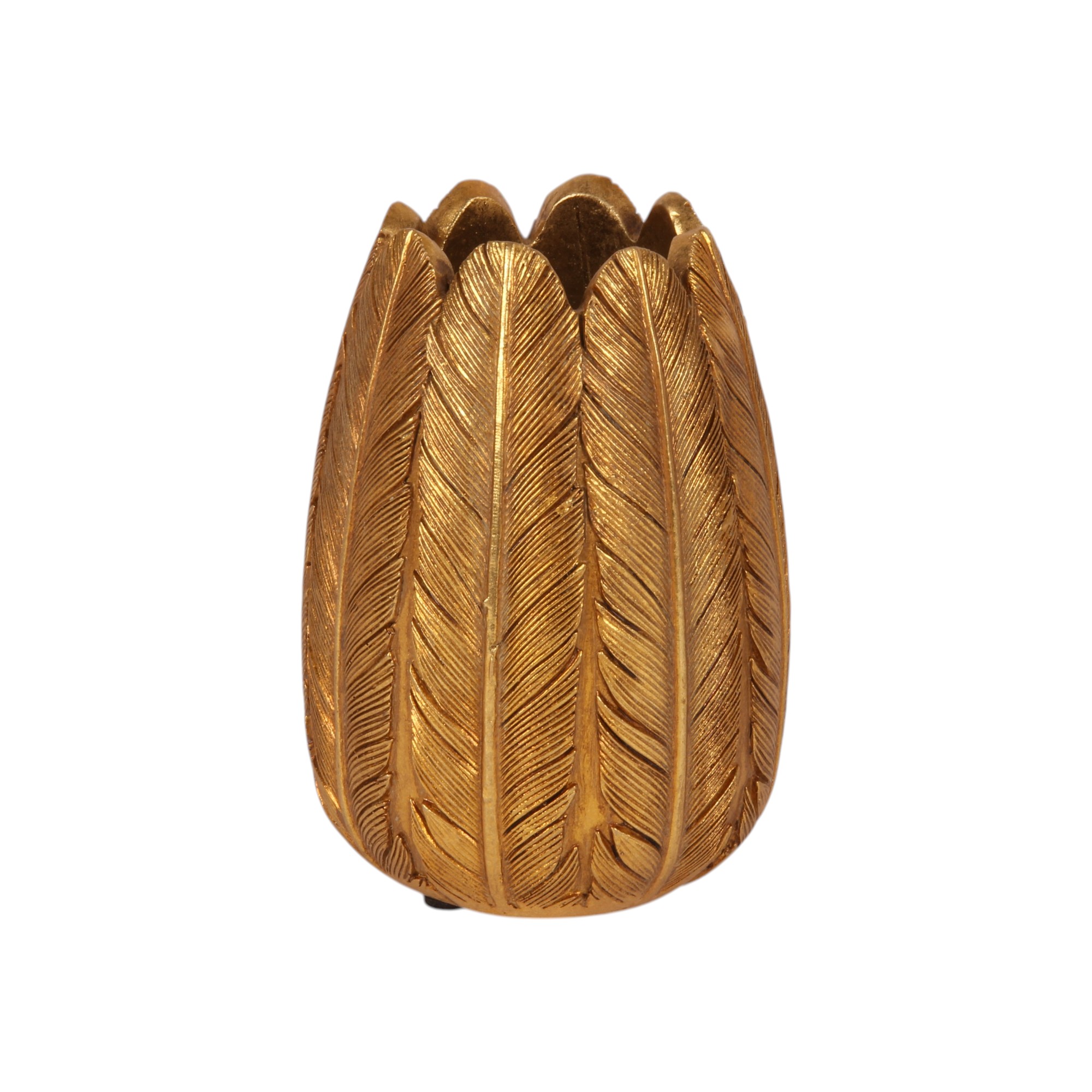Feather Vase S 10,5 cm - Gold - Resin