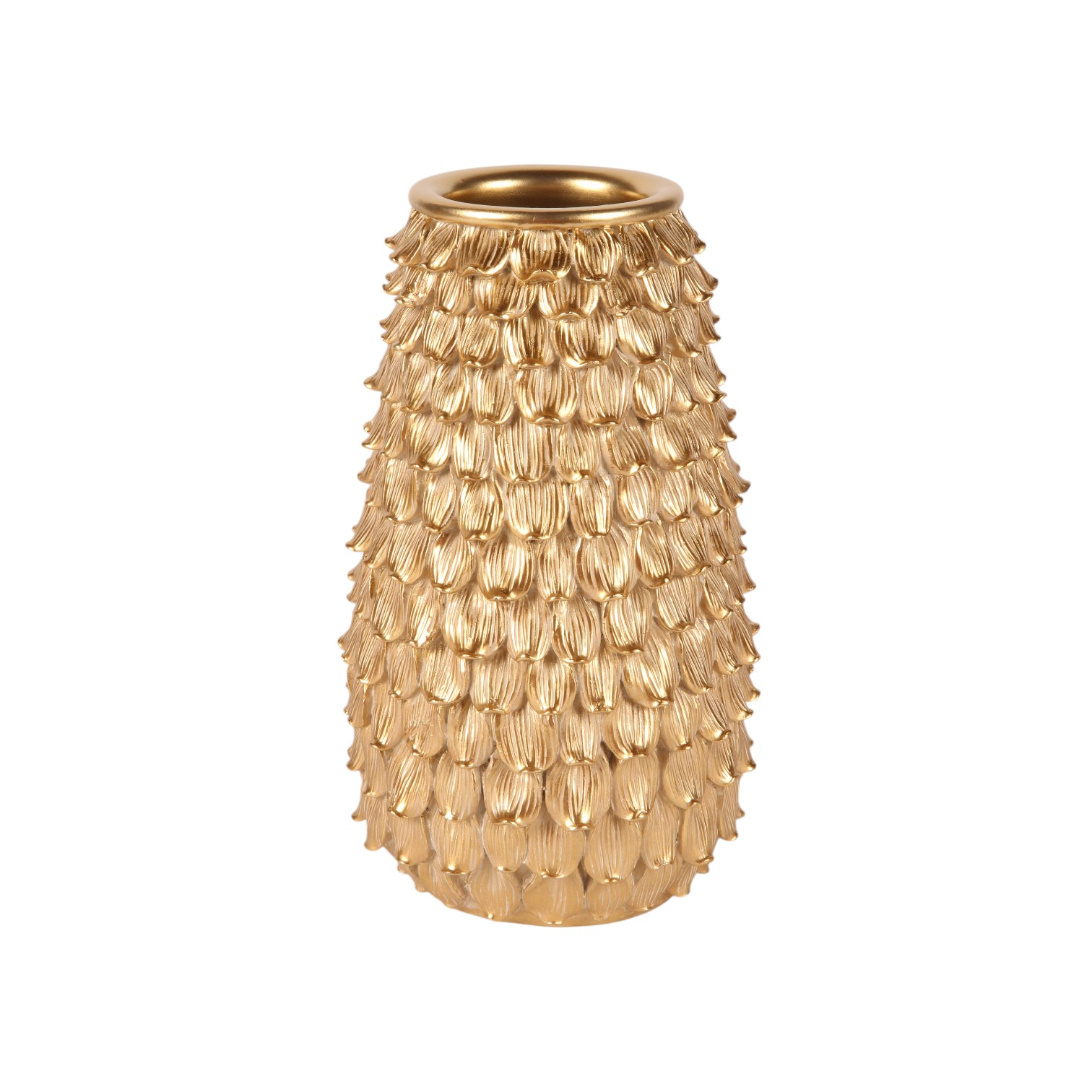 Vaas Bladeren 19,5 cm - Goud - Resin