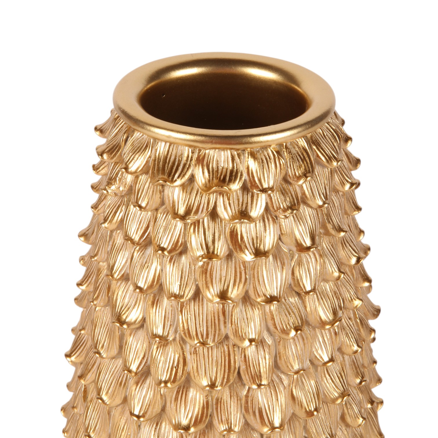 Vaas Bladeren 19,5 cm - Goud - Resin