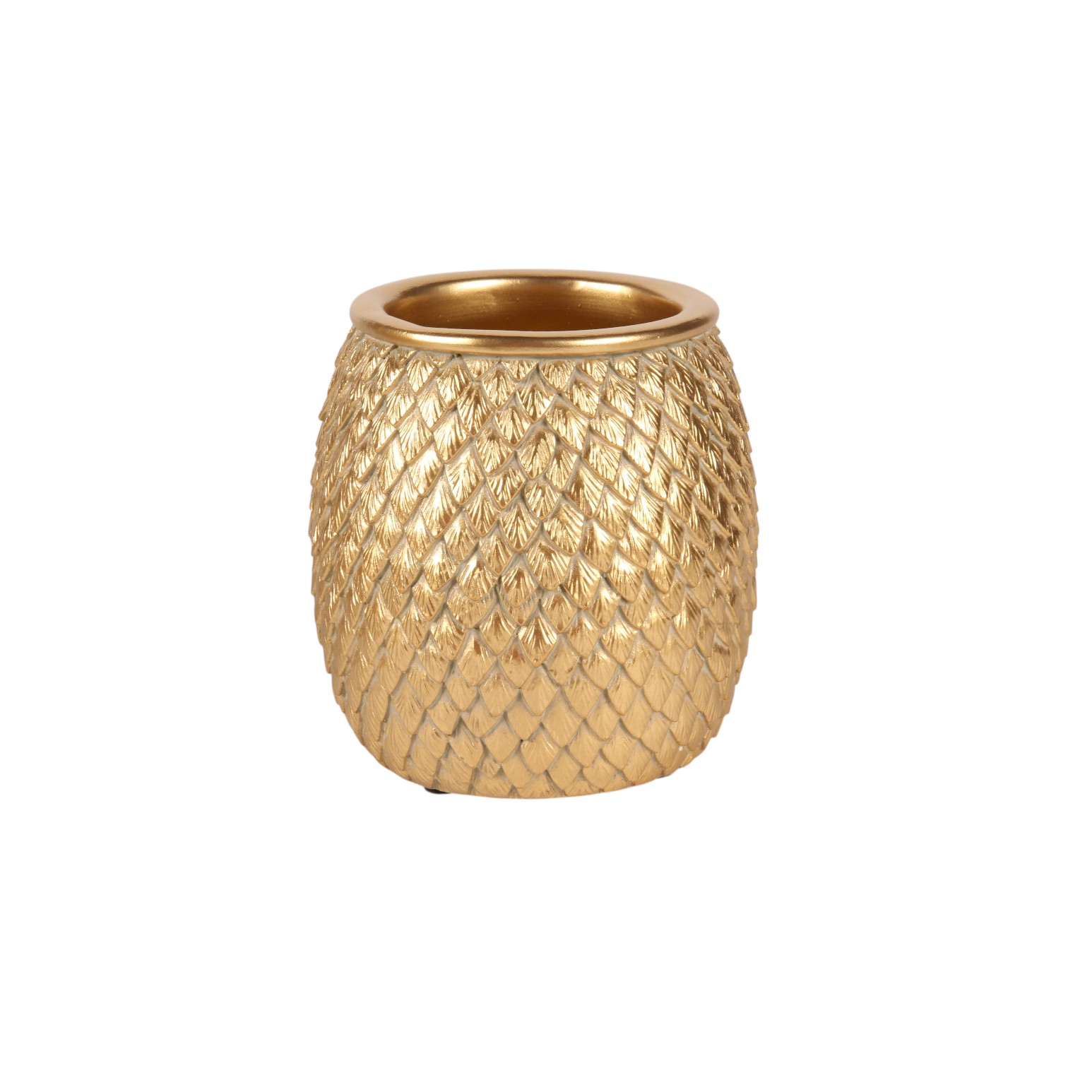 Fish Scale Vase 9,5 cm - Gold - Resin