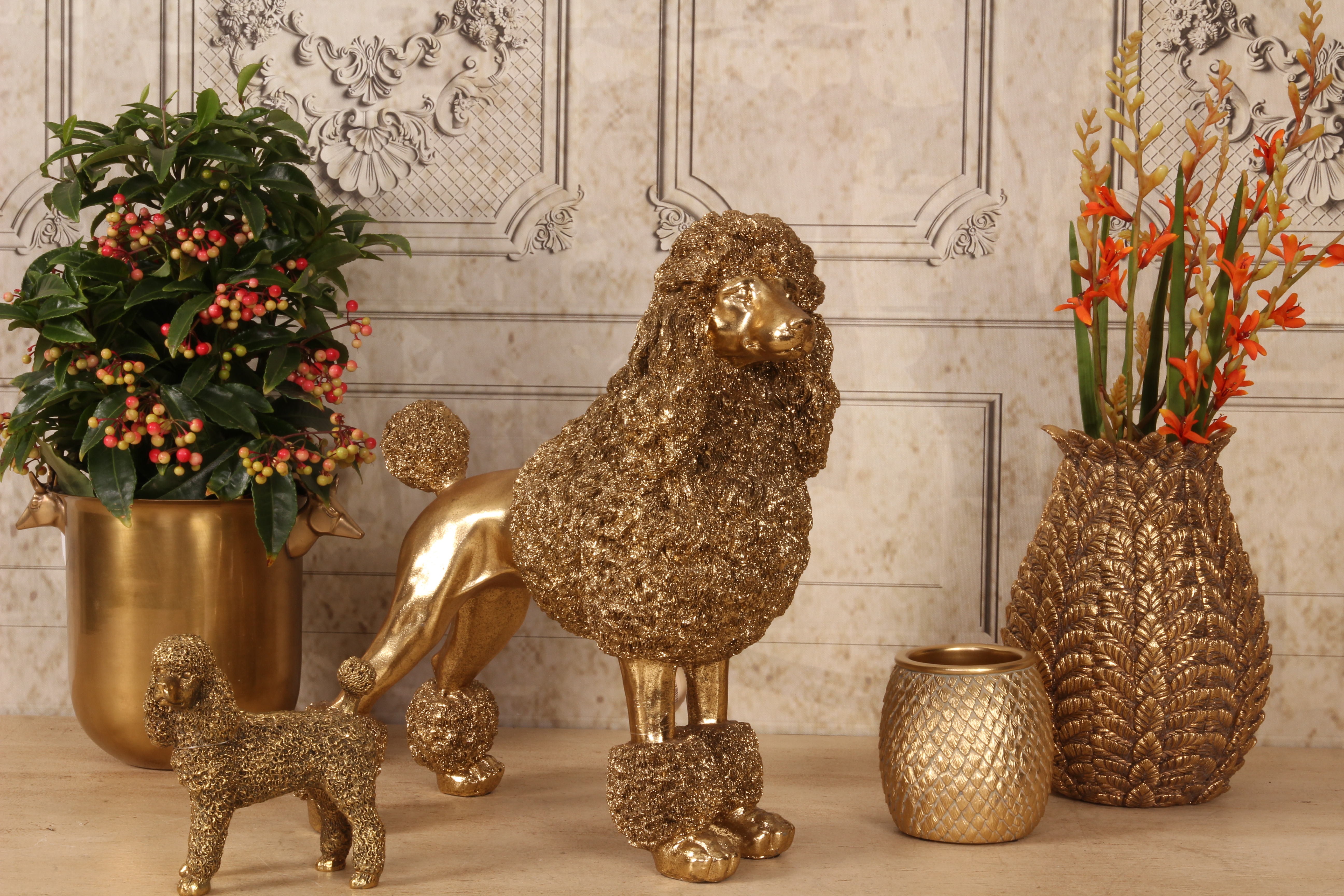 Fish Scale Vase 9,5 cm - Gold - Resin